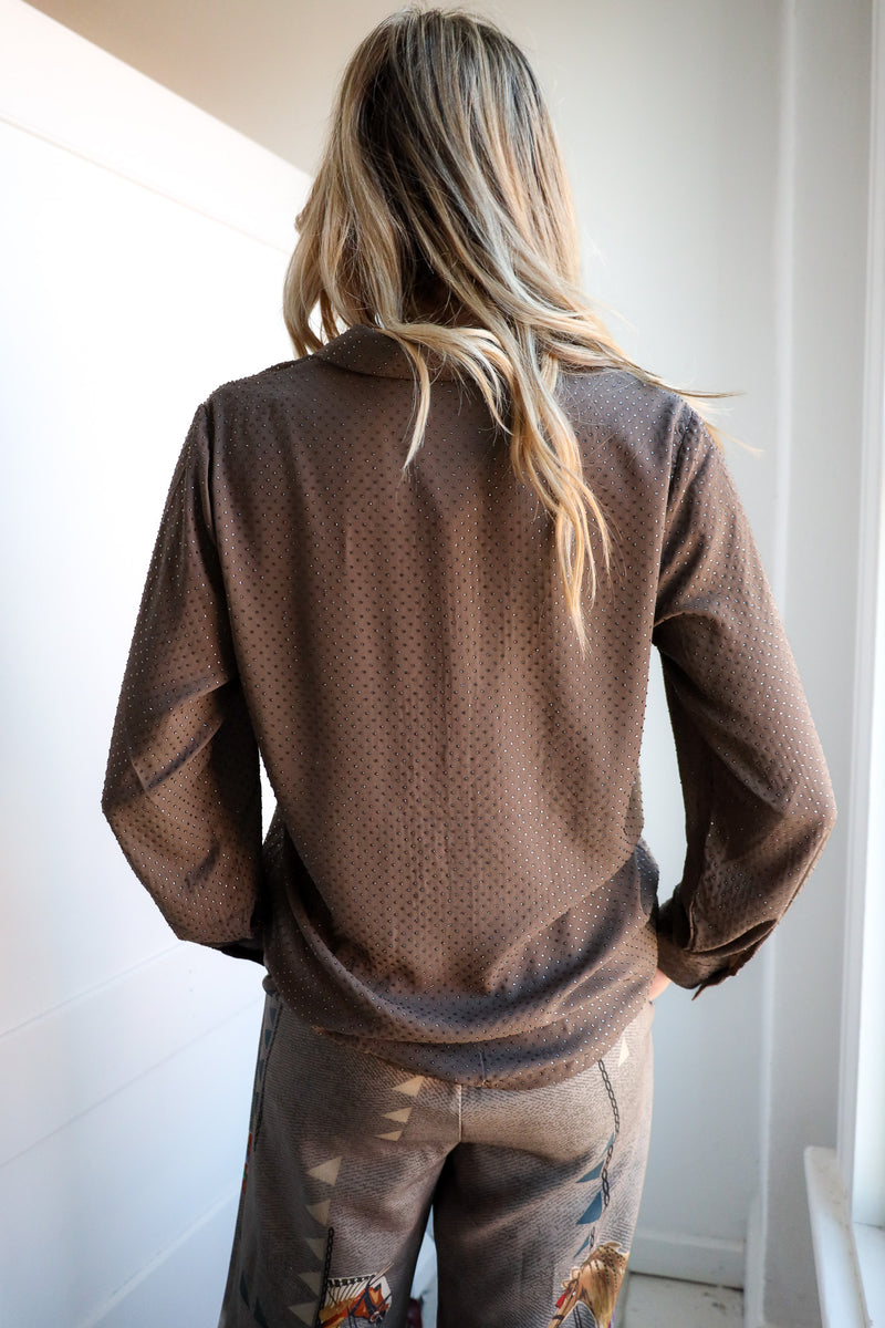 Ranna Gill Niam Button-down Embellishment Blouse 