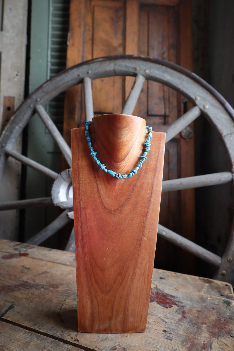 Blue Kingman Nuggets Necklace 