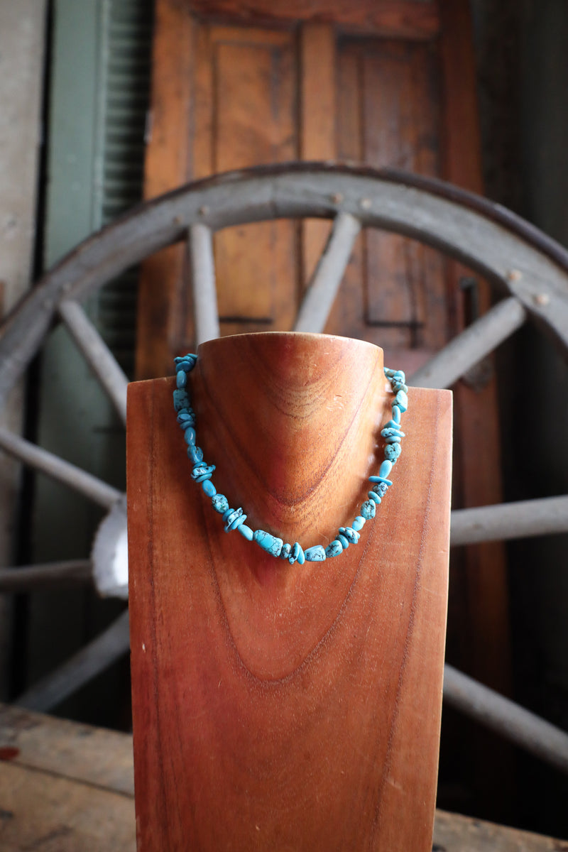 Blue Kingman Nuggets Necklace 