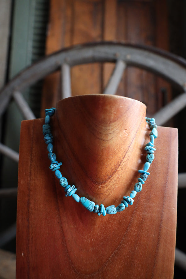 Blue Kingman Nuggets Necklace 