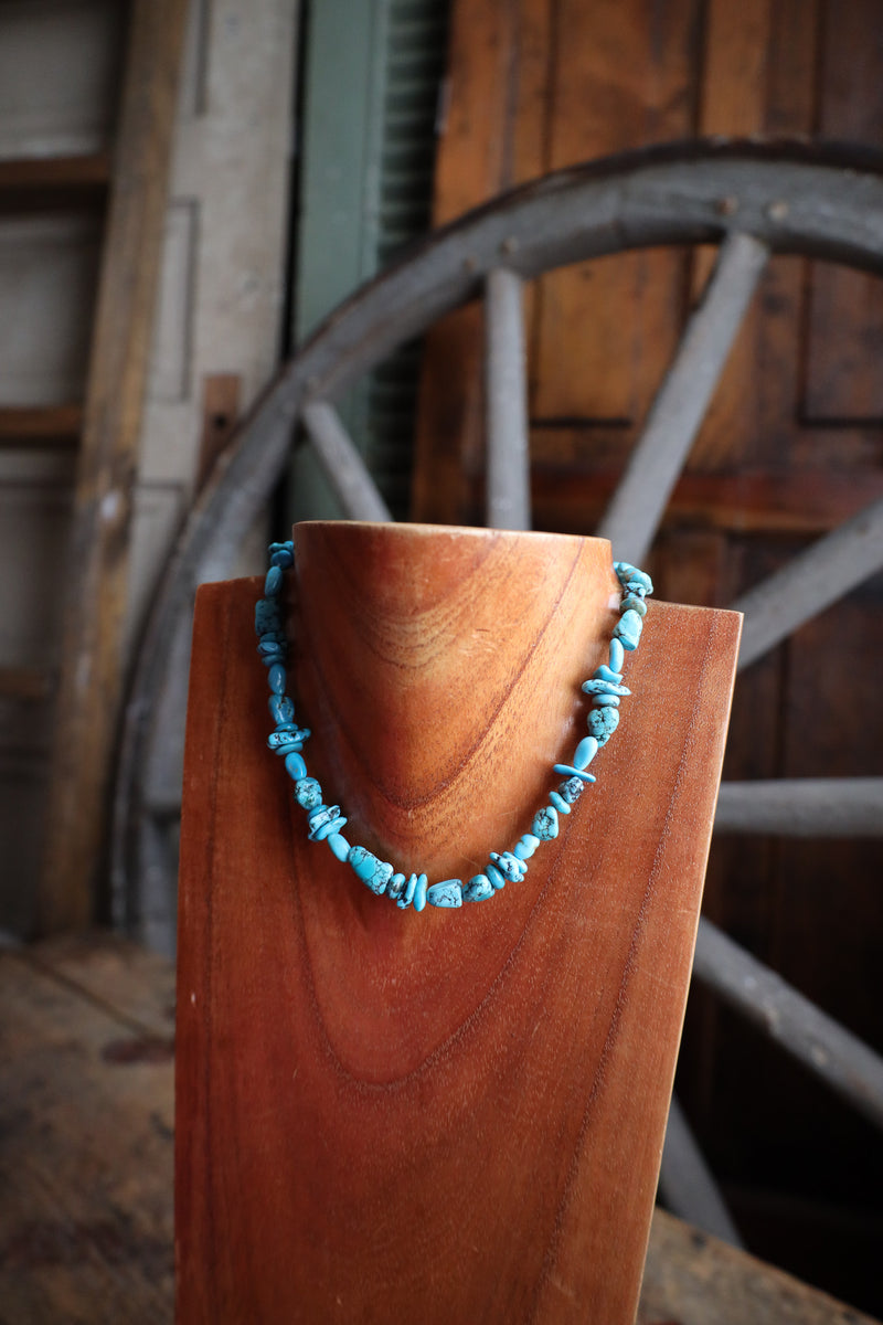 Blue Kingman Nuggets Necklace 