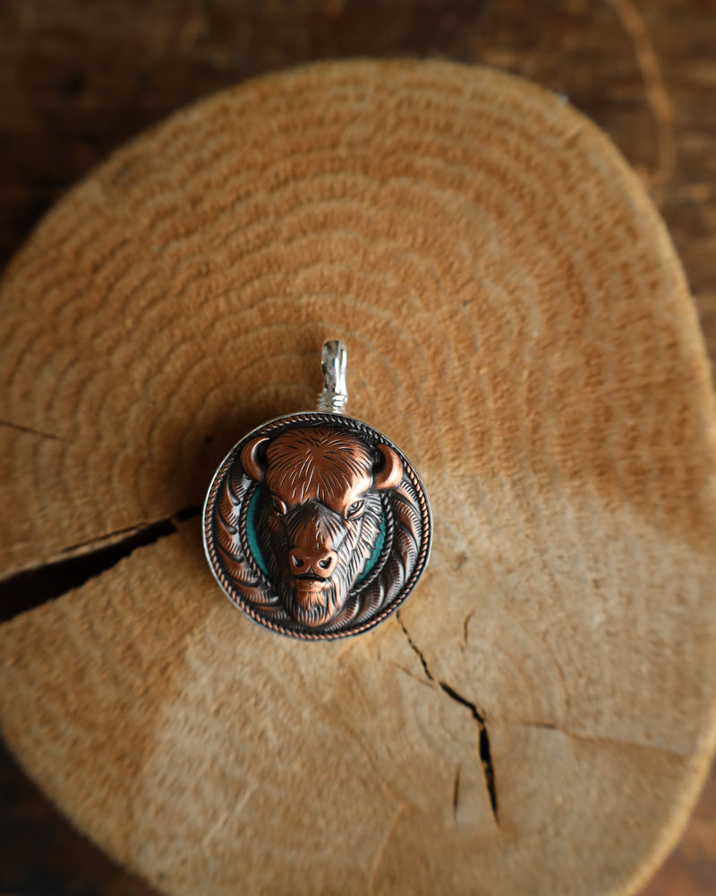 Coreen Cordova Buffalo Head Pendant