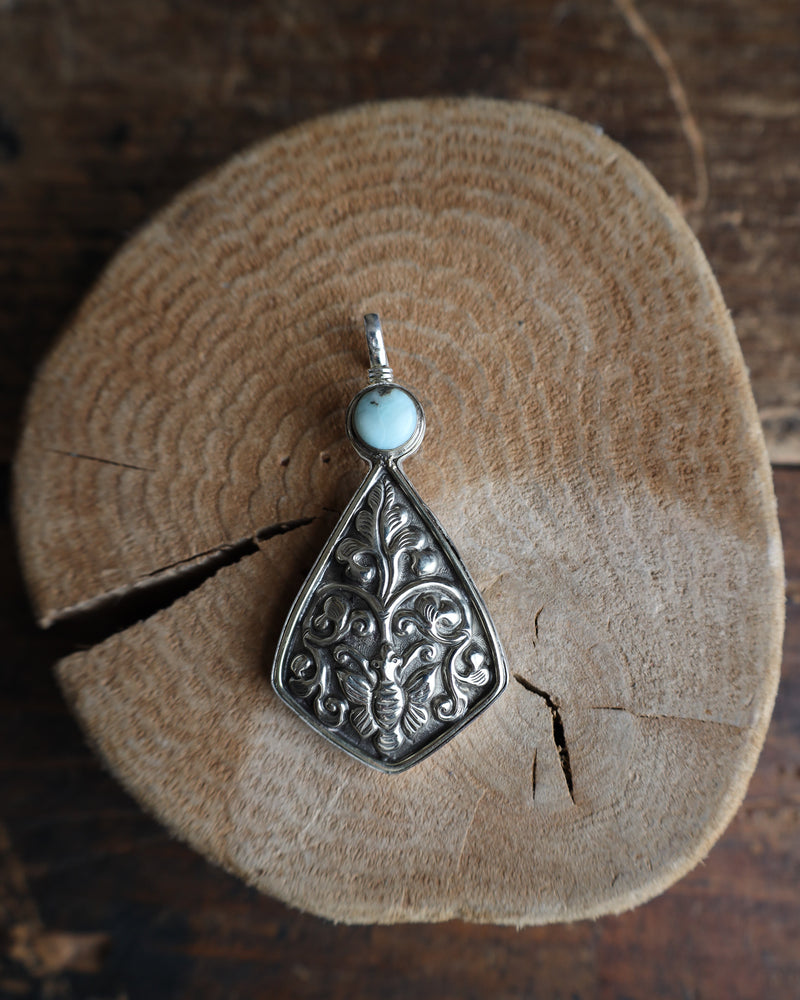 Coreen Cordova Silver With Blue Stone Pendant