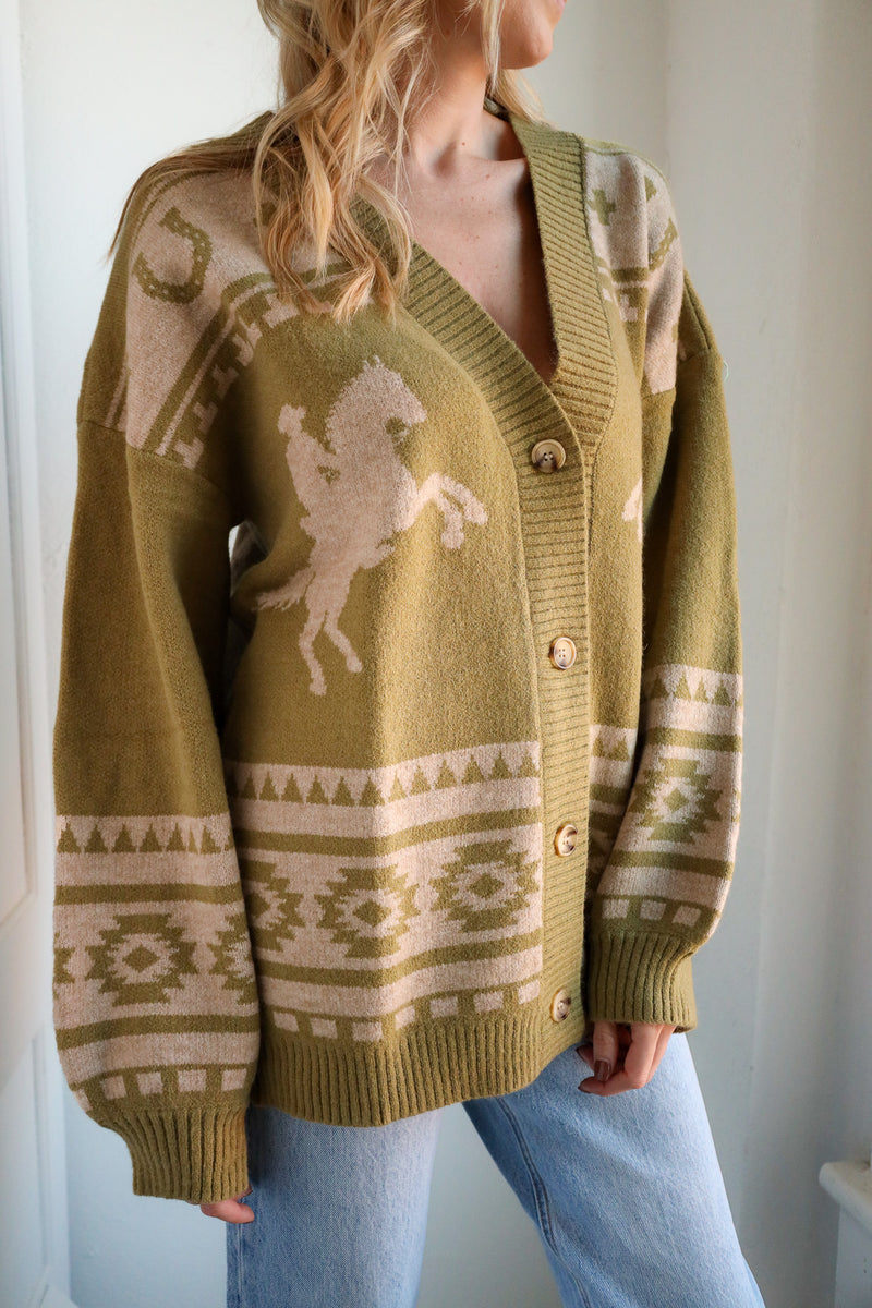 Very Jean Horses Aztec Sweater 