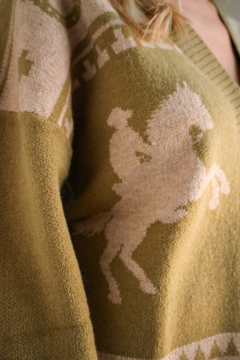 Very Jean Horses Aztec Sweater 