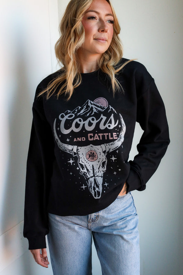 Lala Sista Coors Cattle Western Sweatshirt 