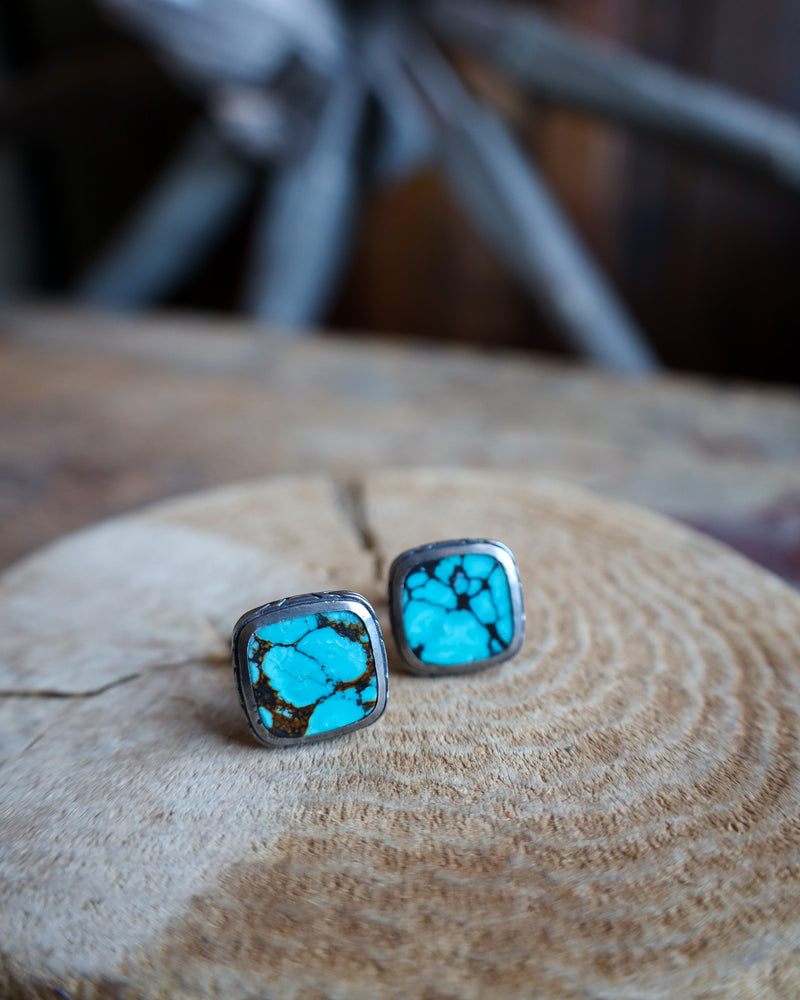 John Varvatos Square Turquoise 16MM Cufflinks