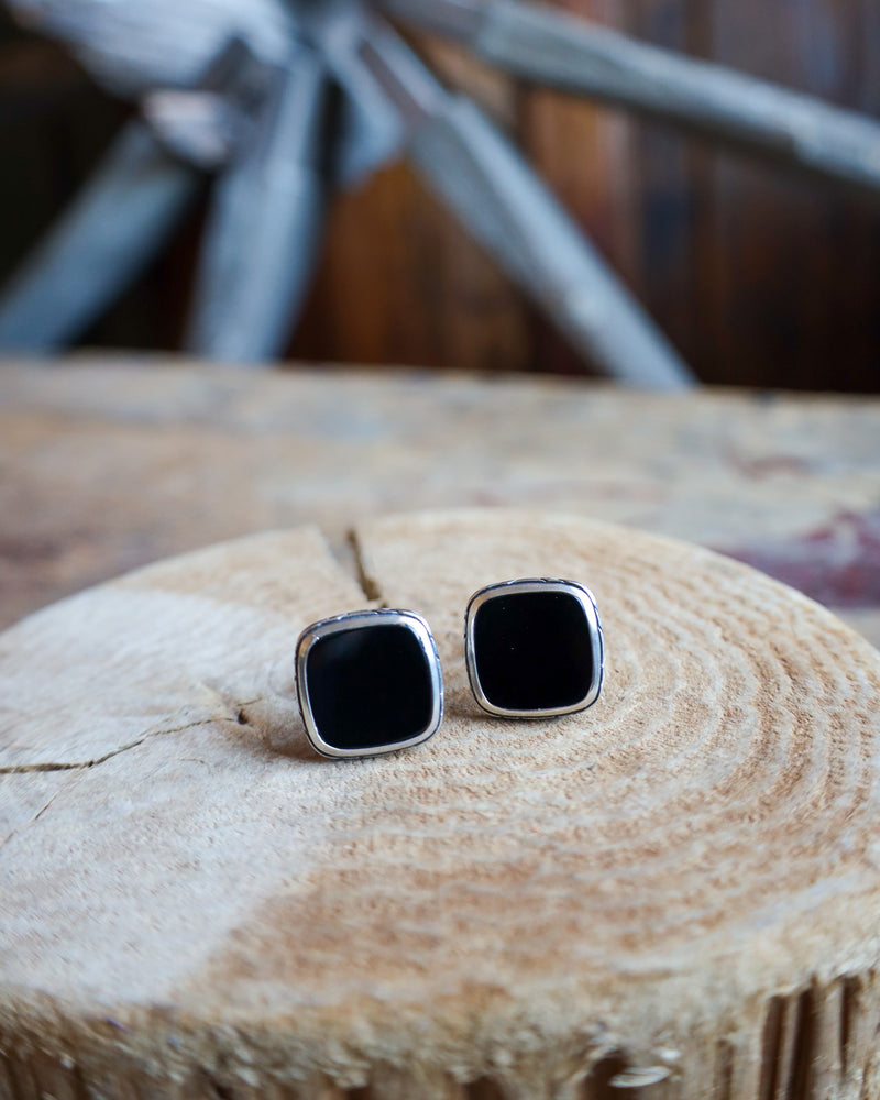 John Varvatos Square Onyx 16MM Cufflinks 