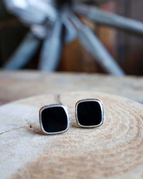 John Varvatos Square Onyx 16MM Cufflinks 