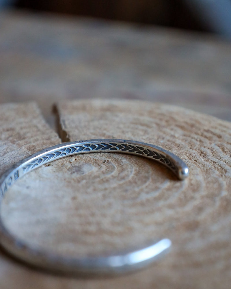 John Varvatos Black Diamonds 4MM Sterling Silver Distressed Cuff