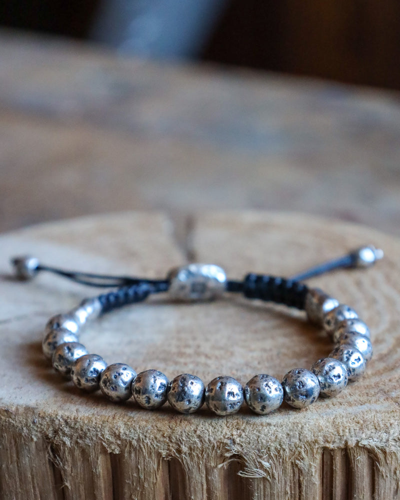 John Varvatos Sterling Silver Moon Beads And Skulls Bracelet