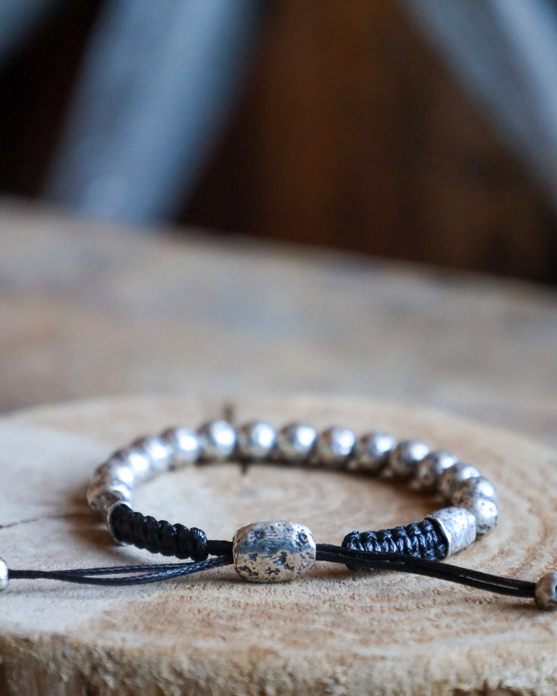 John Varvatos Sterling Silver Moon Beads And Skulls Bracelet