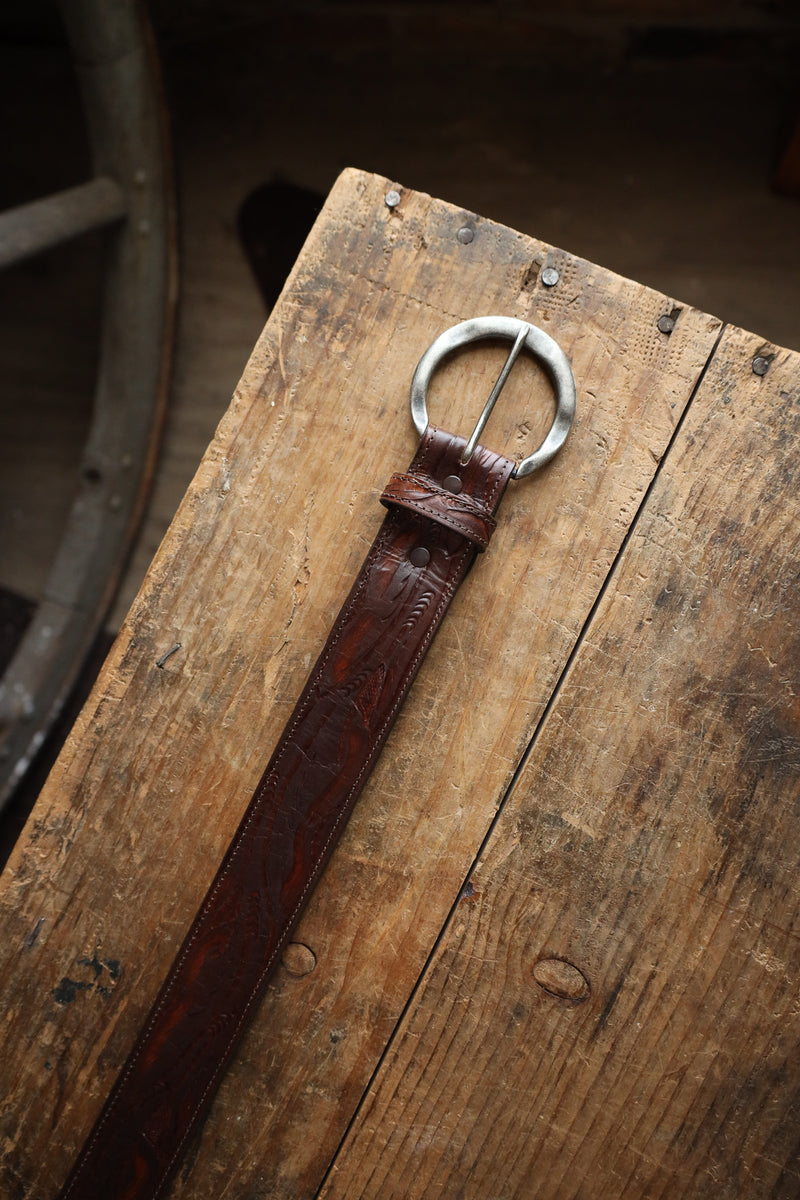 Juan Antonio Tooled Belt- Brown