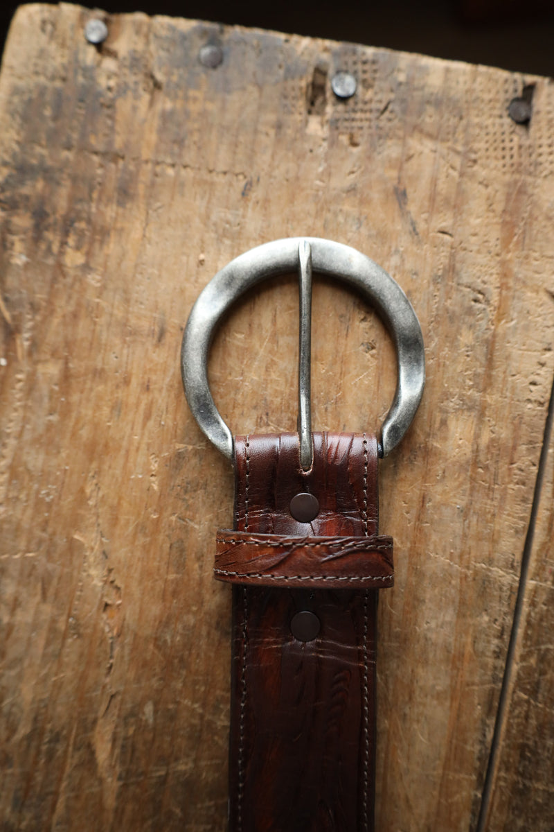 Juan Antonio Tooled Belt- Brown
