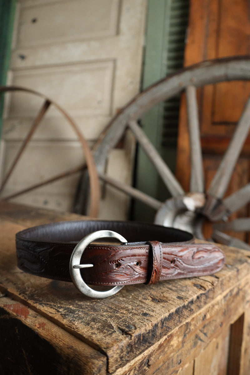 Juan Antonio Tooled Belt- Brown