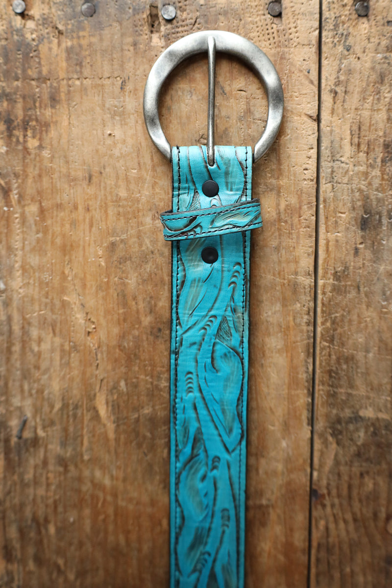 Juan Antonio Tooled Belt- Turquoise 