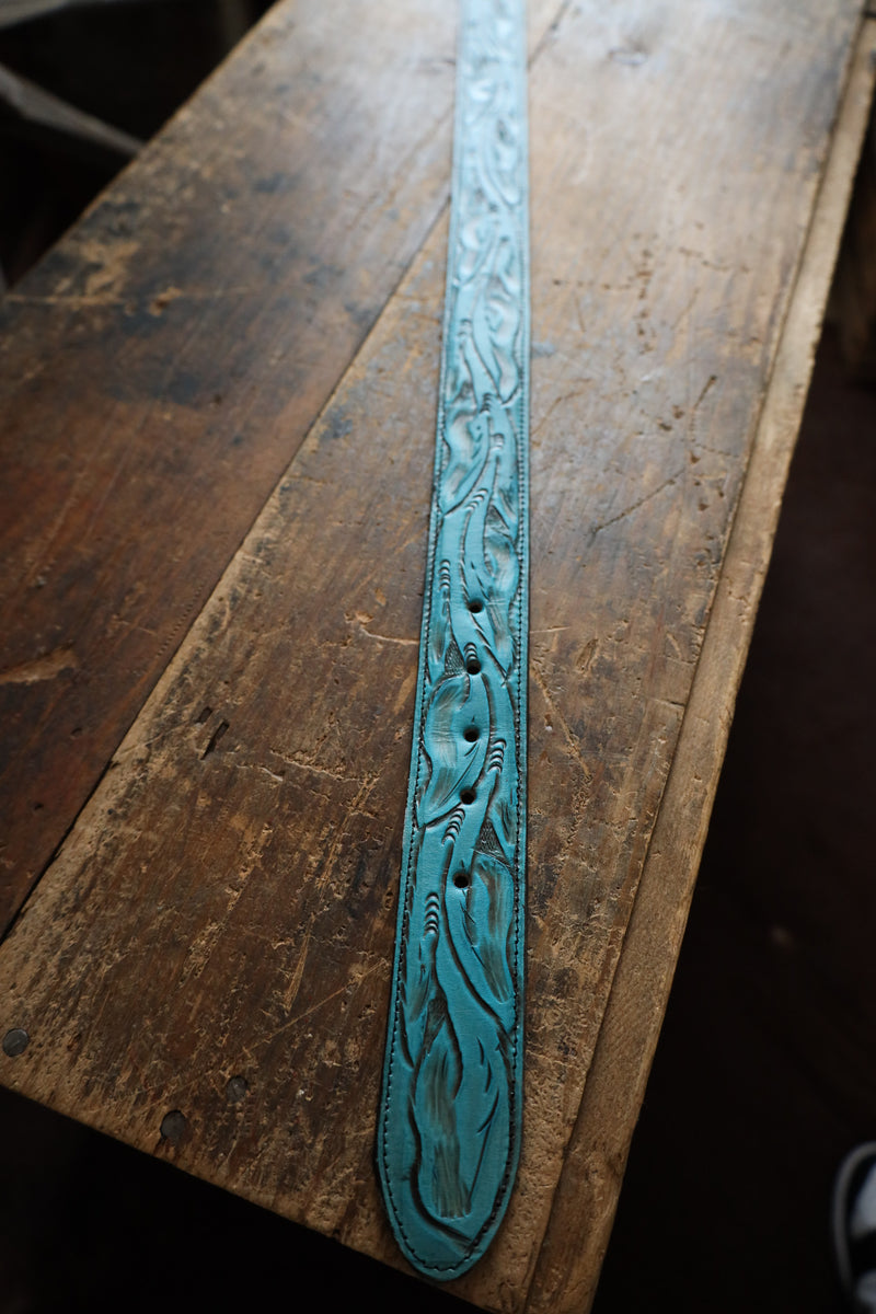 Juan Antonio Tooled Belt- Turquoise 