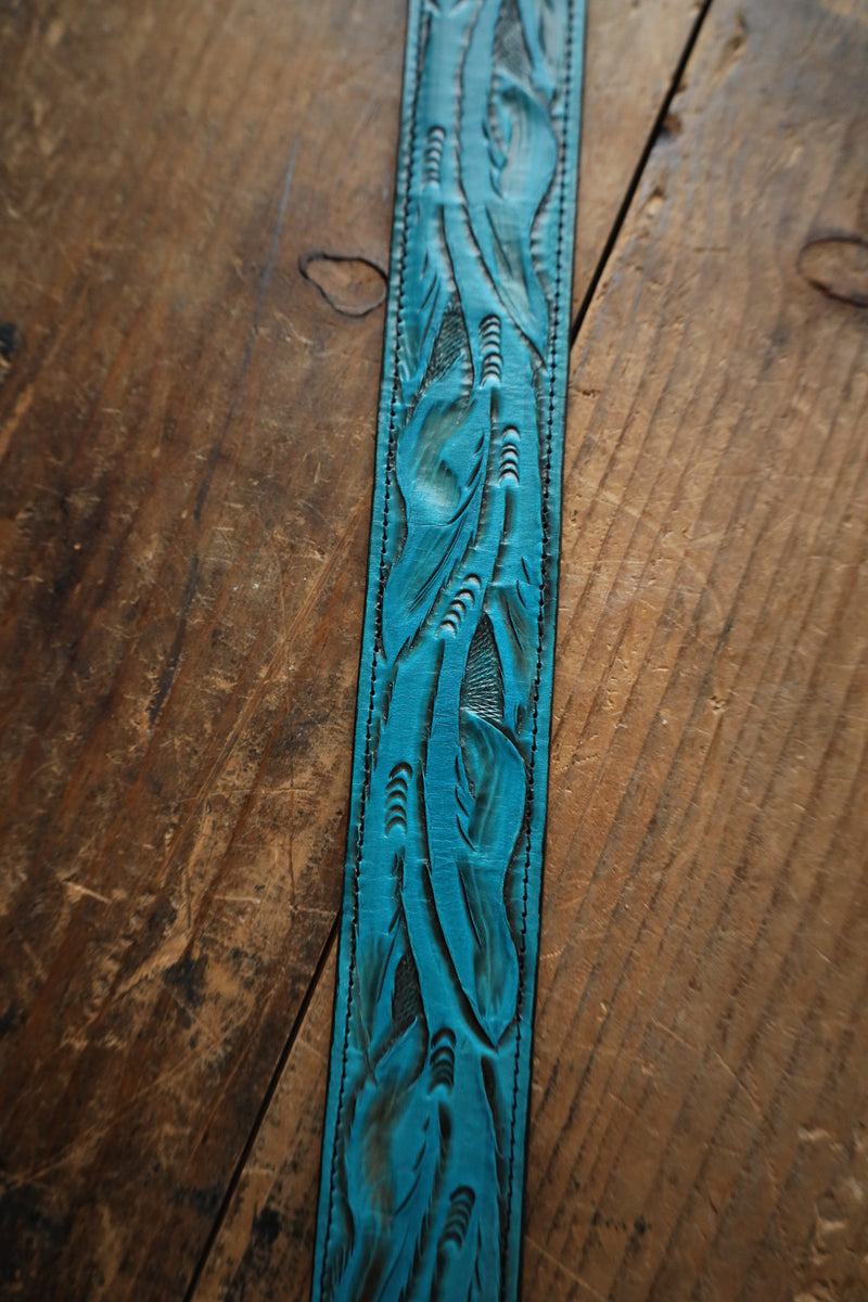 Juan Antonio Tooled Belt- Turquoise 