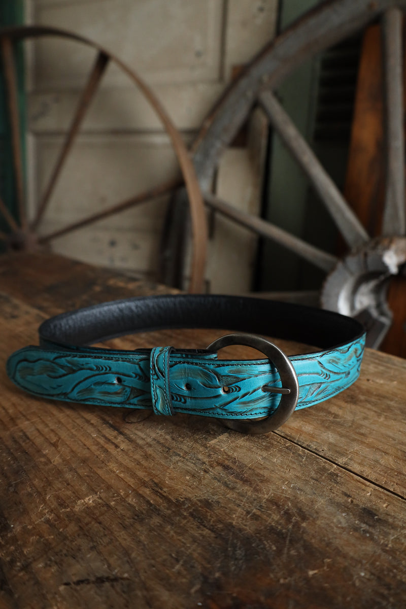 Juan Antonio Tooled Belt- Turquoise 