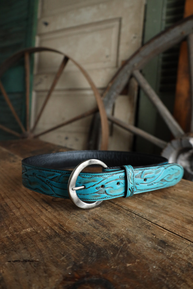 Juan Antonio Tooled Belt- Turquoise 