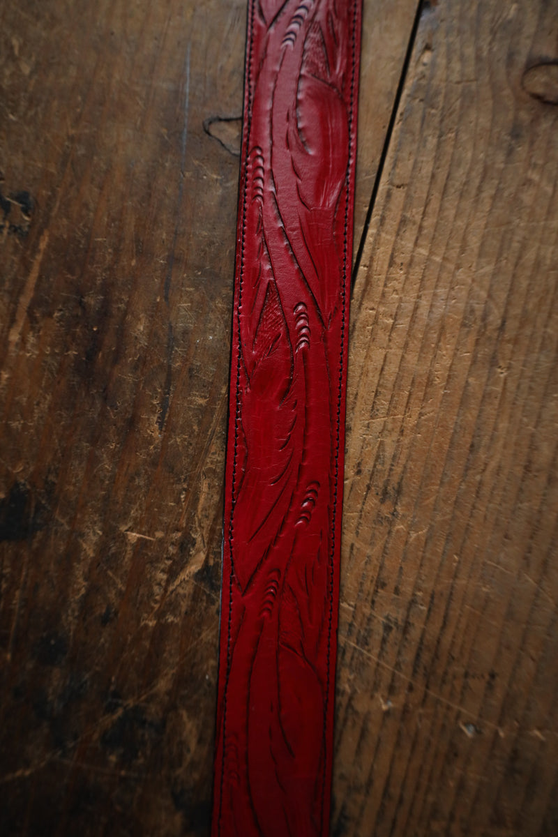 Juan Antonio Tooled Belt- Red 