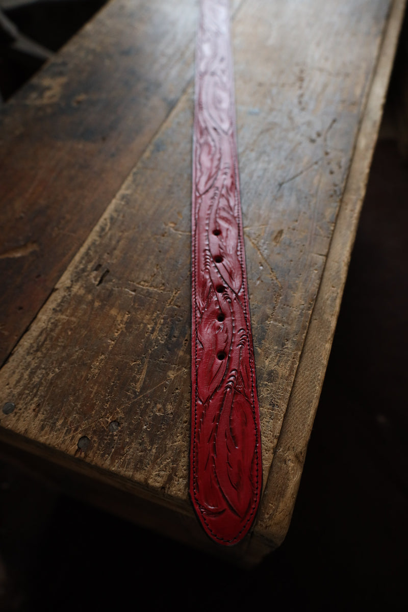 Juan Antonio Tooled Belt- Red 