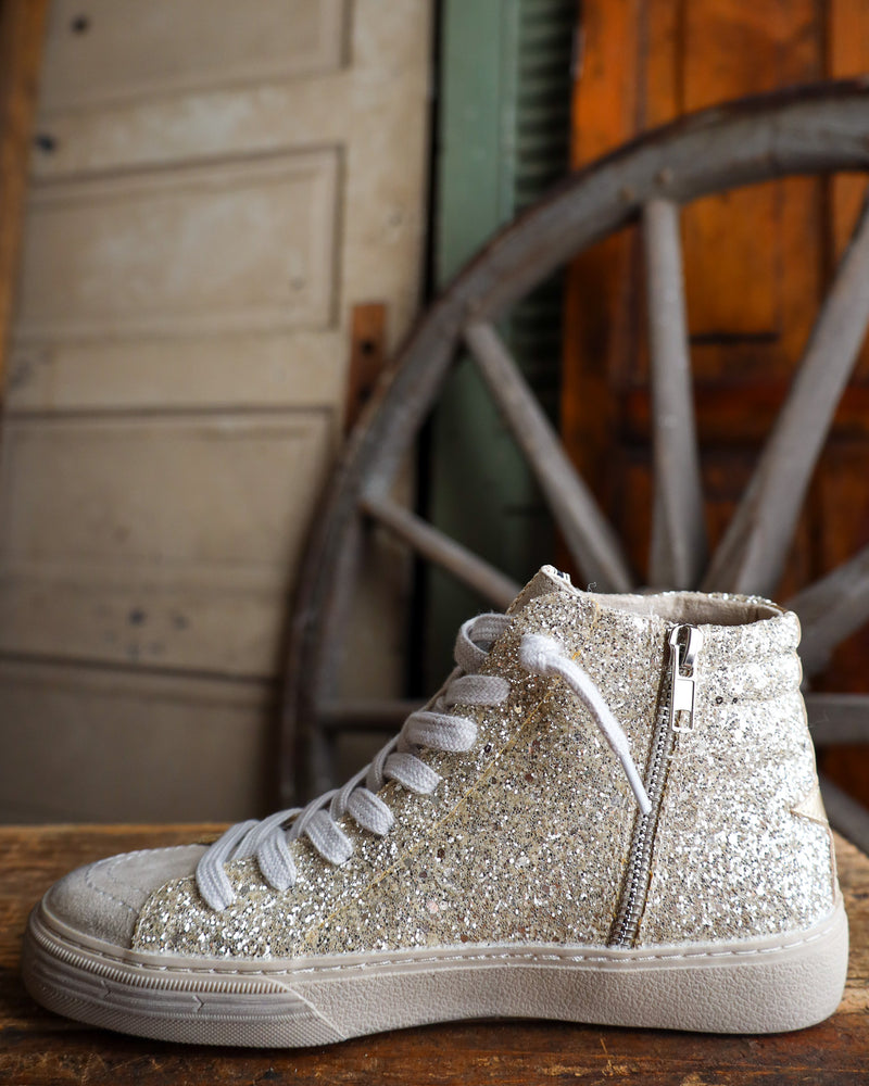 SHU SHOP ROONEY HIGH TOP GLITTER SNEAKER 