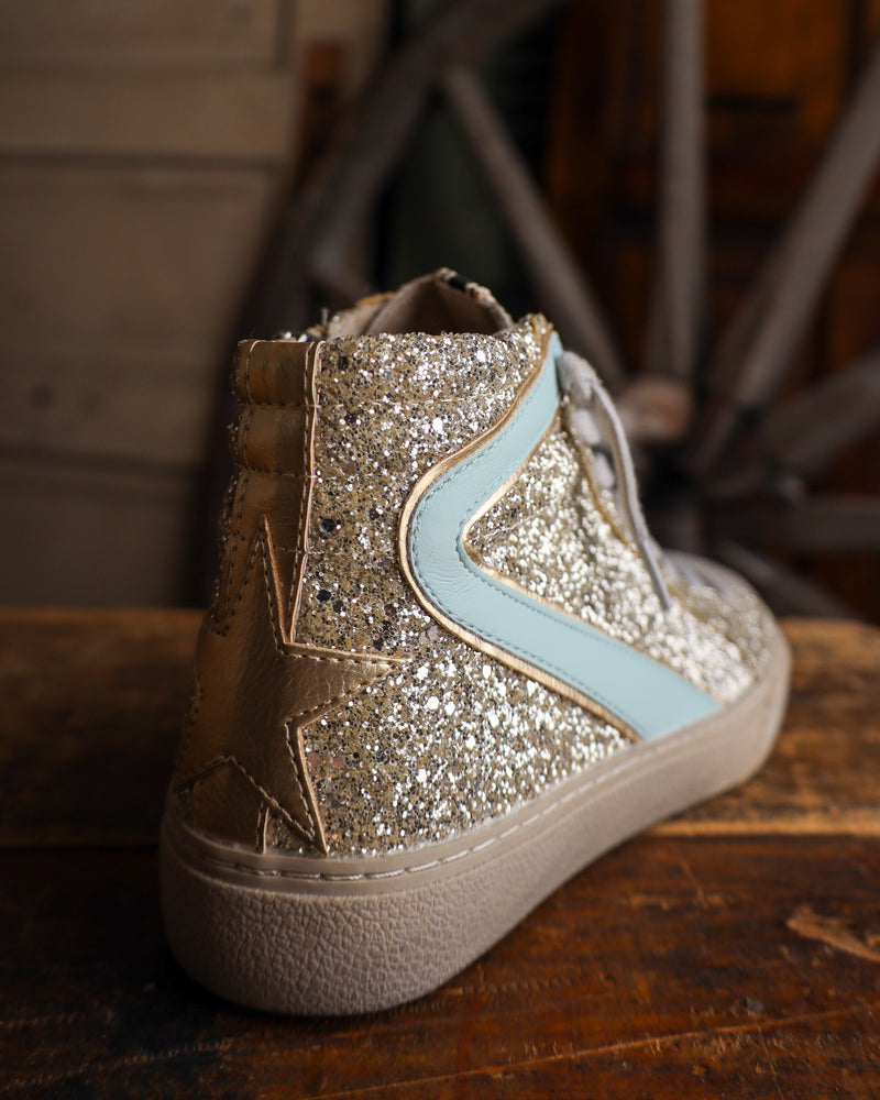 SHU SHOP ROONEY HIGH TOP GLITTER SNEAKER 