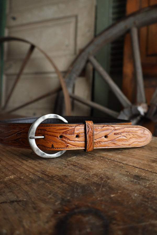 Juan Antonio Tooled Belt- Tan