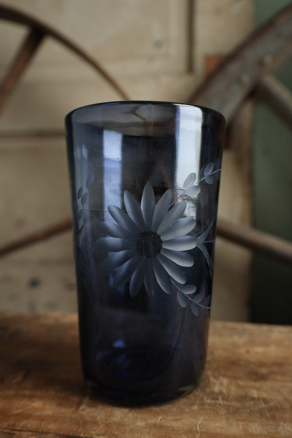 Rose Ann Hall Condessa Iced Tea Glass- Dark Blue
