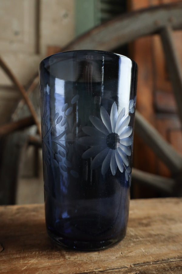 Rose Ann Hall Condessa Iced Tea Glass- Dark Blue