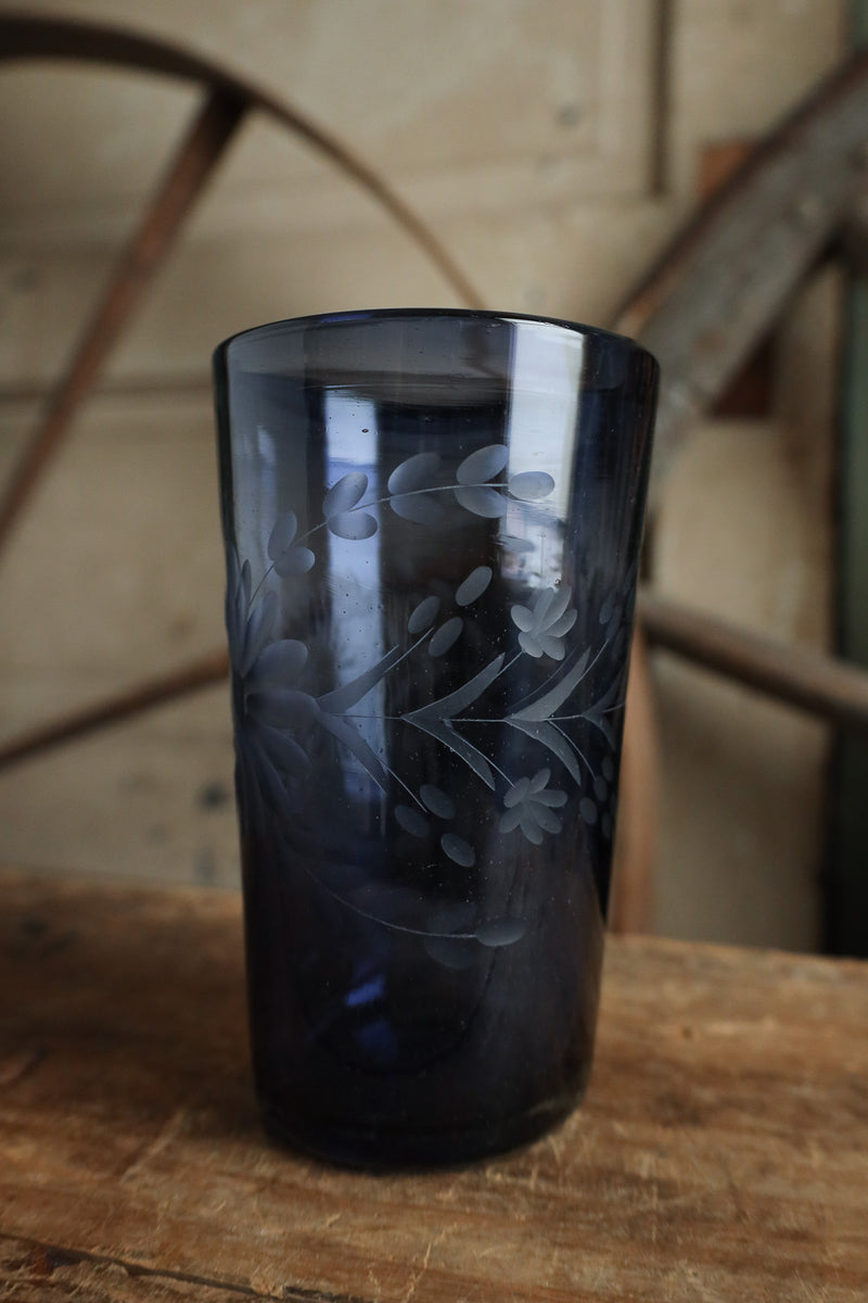 Rose Ann Hall Condessa Iced Tea Glass- Dark Blue