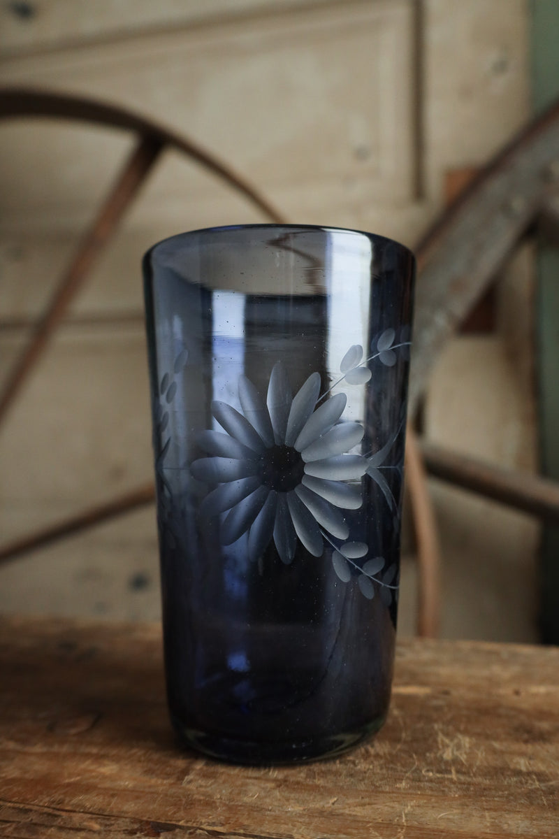 Rose Ann Hall Condessa Iced Tea Glass- Dark Blue