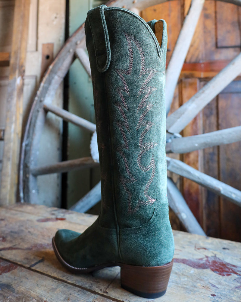 Macie Bean Women's Green Suede Lacey of the Hour 15" Boot