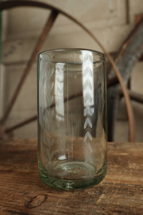 Rose Ann Hall Herringbone Cooler Glass- Clear 