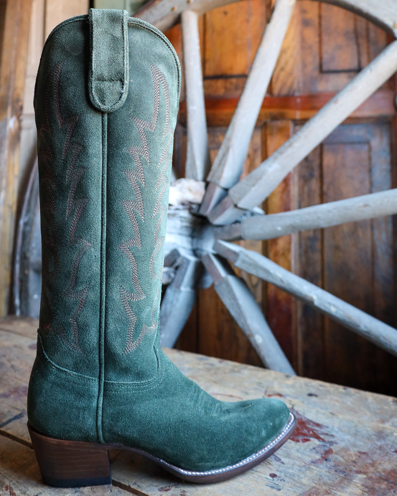 Macie Bean Women's Green Suede Lacey of the Hour 15" Boot