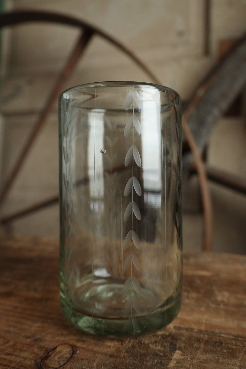 Rose Ann Hall Herringbone Cooler Glass- Clear 