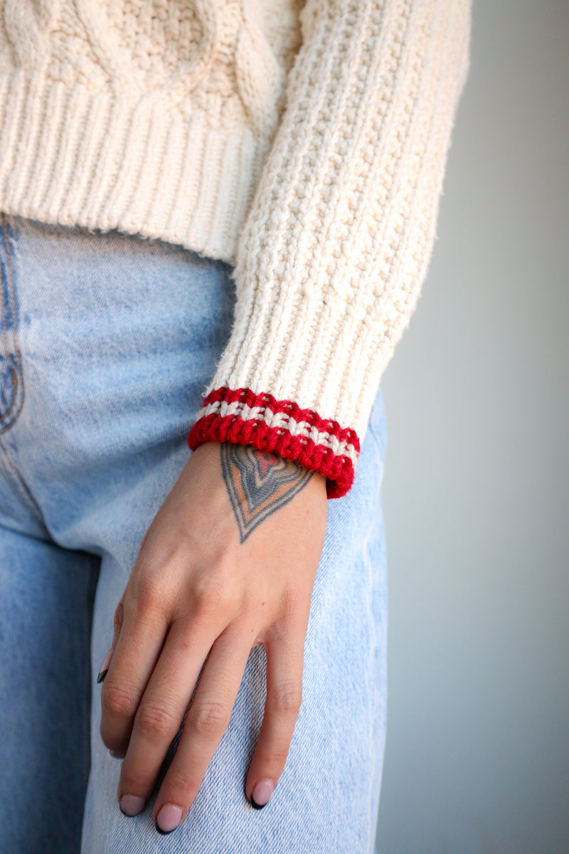 Dylan Charlotte Cable Button Sweater 