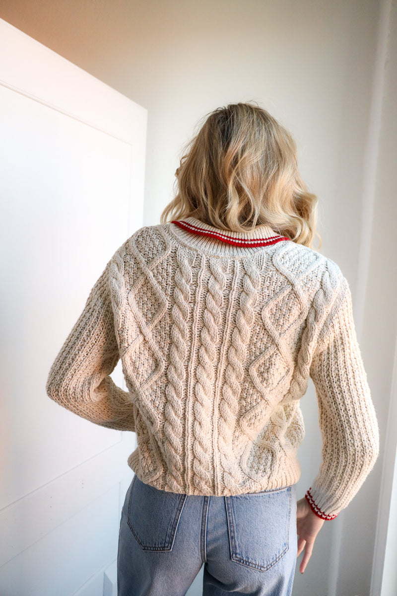 Dylan Charlotte Cable Button Sweater 