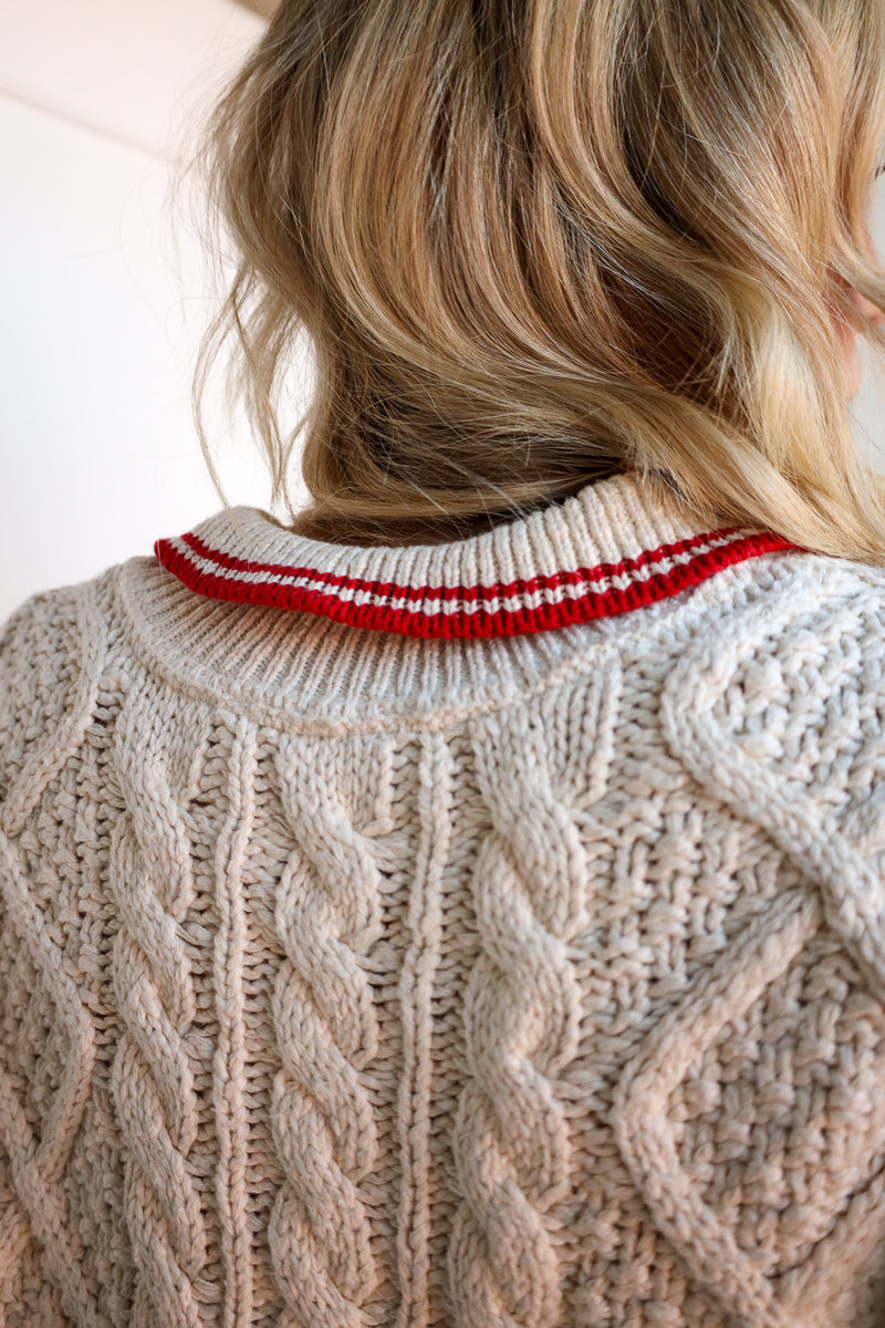 Dylan Charlotte Cable Button Sweater 