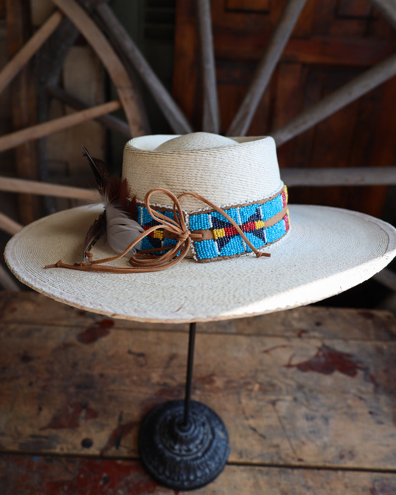 Donna Marie Gaucho Wide Beaded Hatband With Horse Head Charm Hat 