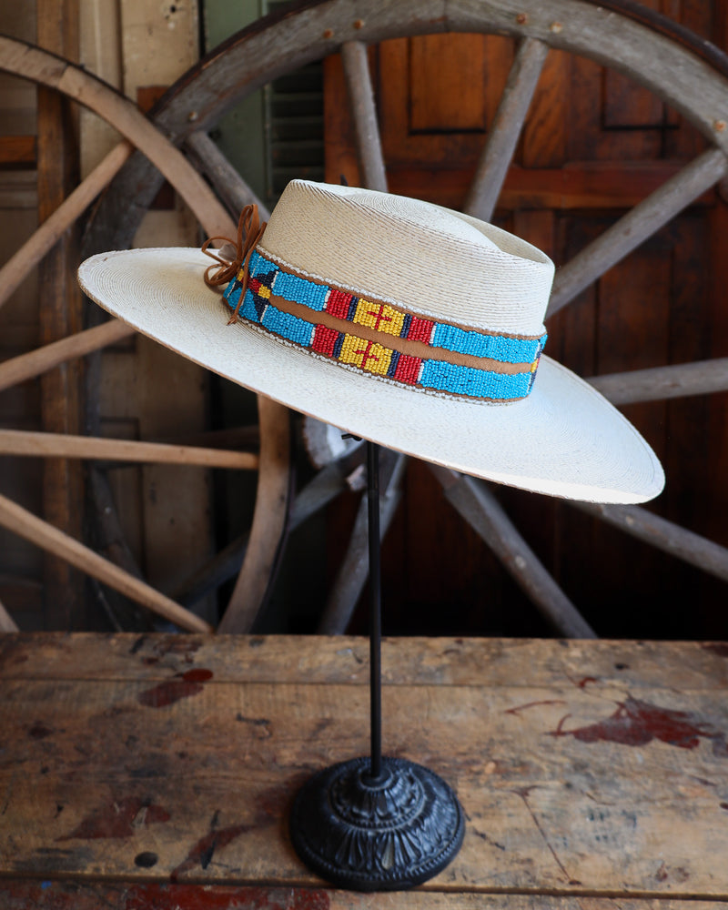 Donna Marie Gaucho Wide Beaded Hatband With Horse Head Charm Hat 