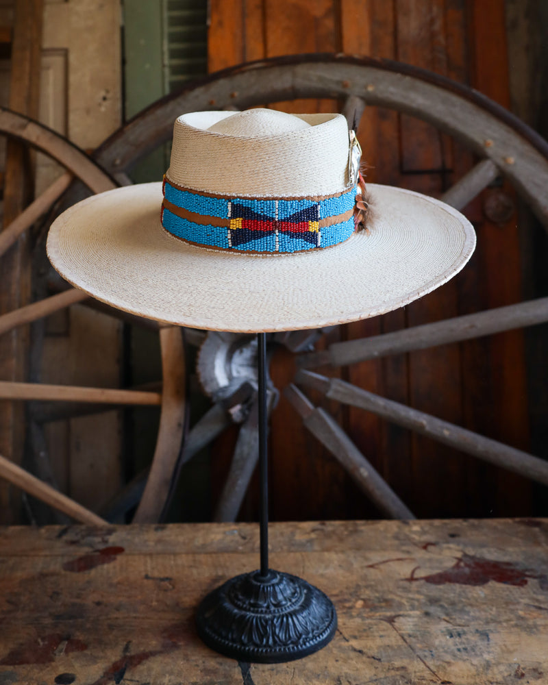 Donna Marie Gaucho Wide Beaded Hatband With Horse Head Charm Hat 