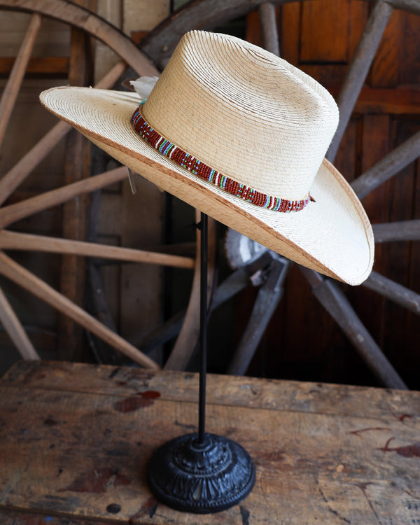 Donna Marie Cattleman Beaded Band Feathers Cowboy Hat 