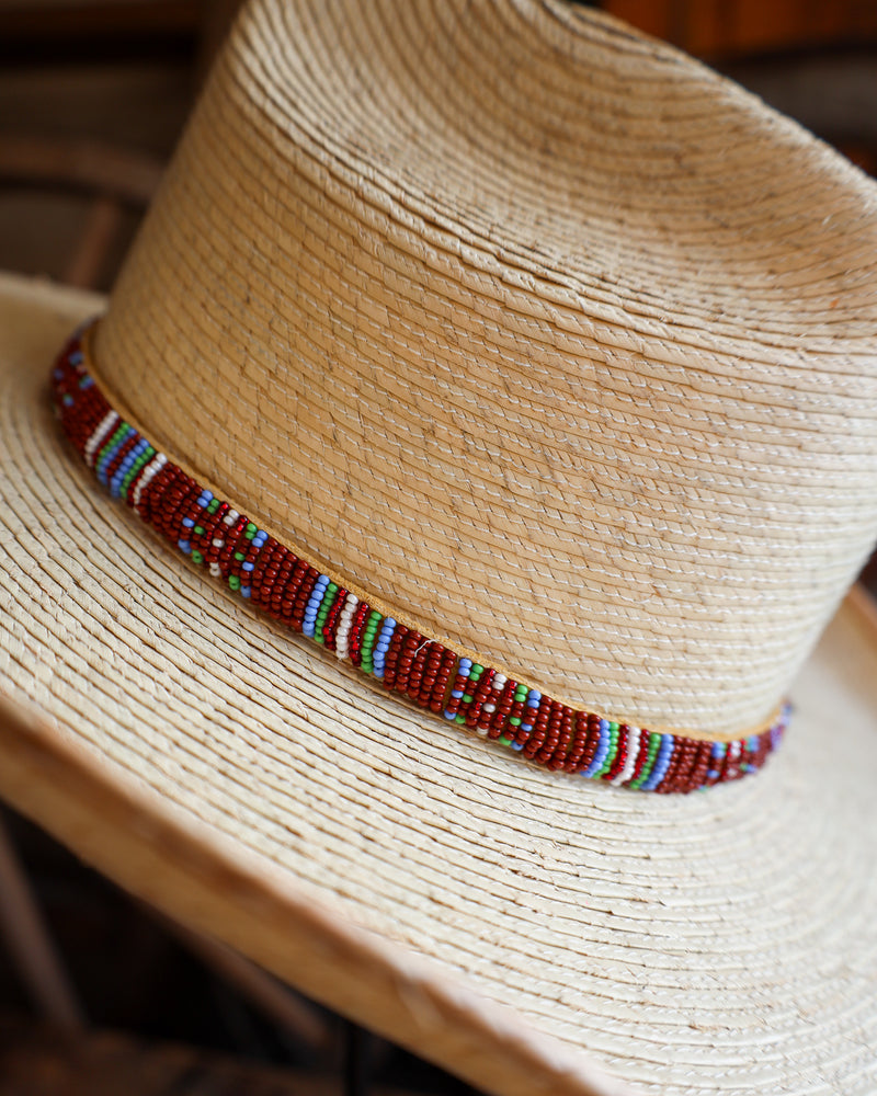 Donna Marie Cattleman Beaded Band Feathers Cowboy Hat 