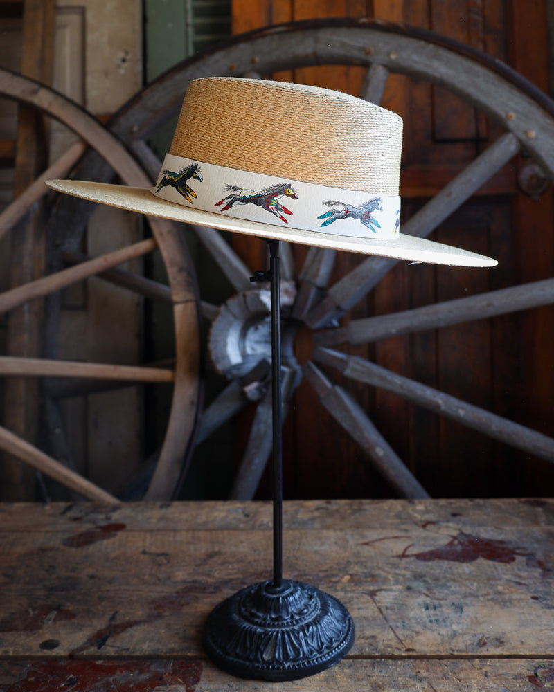 Donna Marie Gaucho Hand Painted Band With Feathers Hat