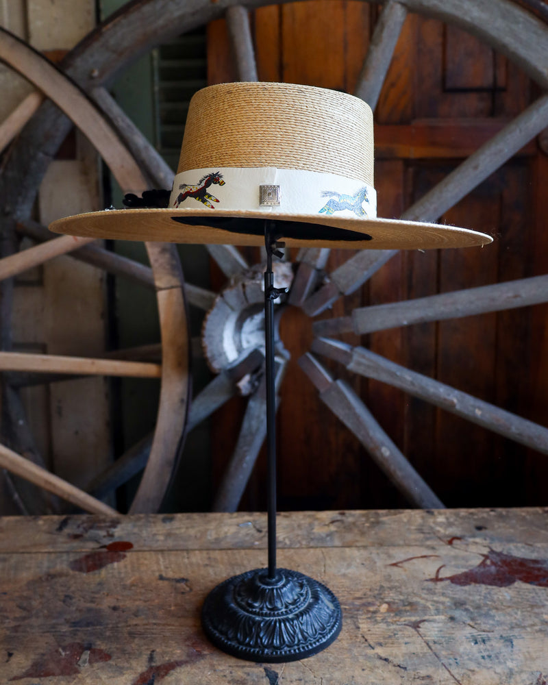 Donna Marie Gaucho Hand Painted Band With Feathers Hat