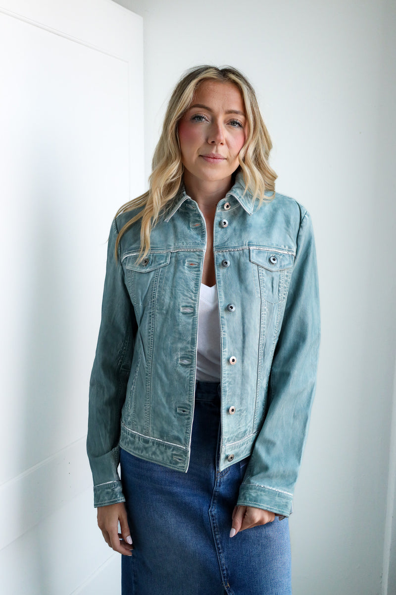 Scully Denim Leather Classic Jean Jacket