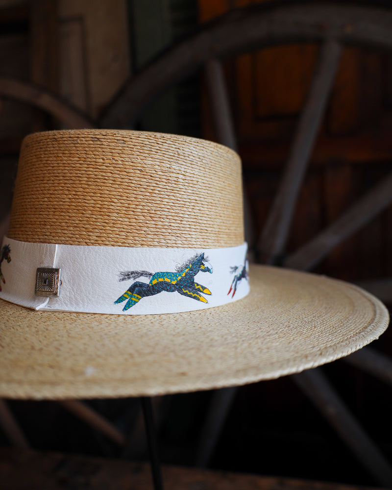 Donna Marie Gaucho Hand Painted Band With Feathers Hat