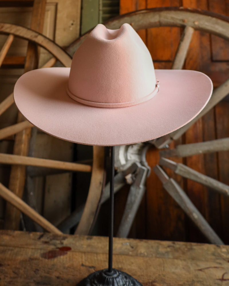 Rodeo King 7X Powder Pink 4" Self Hat 